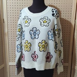 Fun, flower print, knit Shein sweater